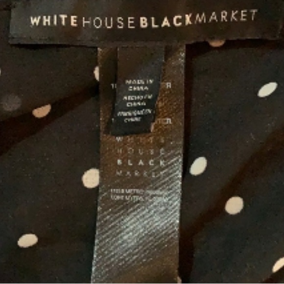White House Black Market Large Sheer Scarf Black Ivory Polka Dot Striped Pattern - Picture 4 of 4